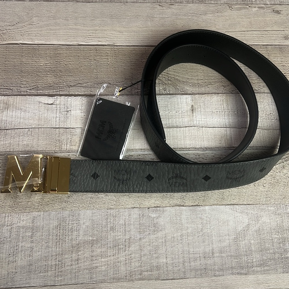 NWT MCM Claus Visetos Leather Belt - Picture 2 of 6